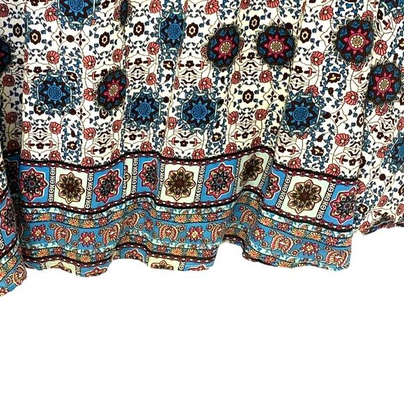 Umgee Boho Dress Large Blue Peasant Loose Bell Sleeve Popover Renaissance Whimsy - Picture 9 of 10